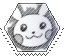 grayscale pikachu hexagonal stamp