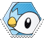 piplup hexagonal stamp